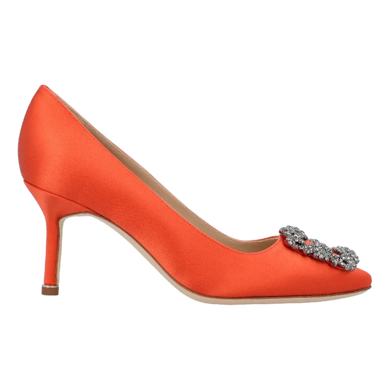 Versatile Heeled Sandals for Any Occasion---Manolo Blahnik Hangisi 070 Pump Orange