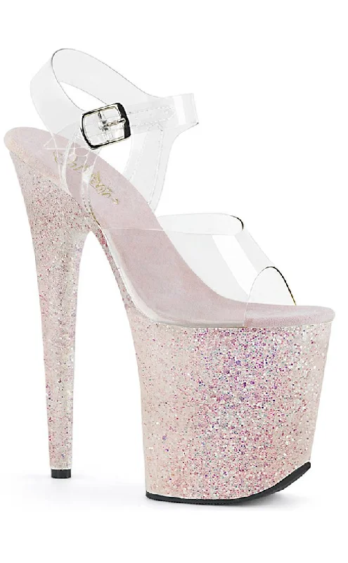 FLAMINGO-808LG Opalescent Multi Glitter Heels---Trendy Glitter Heels for a Glamorous Look