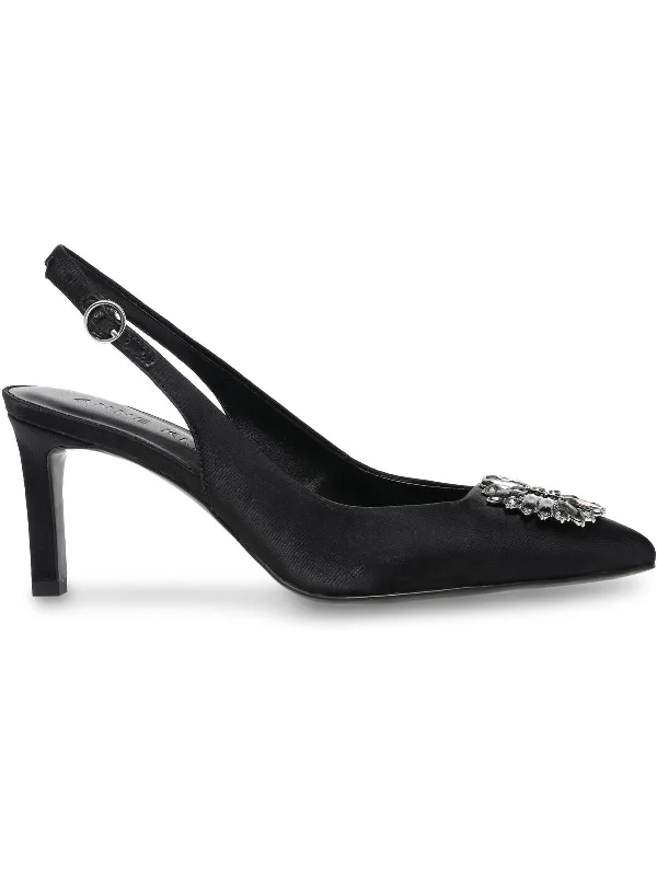 Stiletto Heel Pumps with Perfect Fit--Rachela Womens Embellished Pointed toe Slingback Heels-Fashionable & Classic