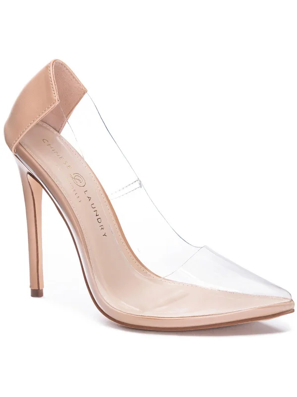 Stiletto Heel Pumps with Perfect Fit--Saleena Womens Perforated Pointed Toe Pumps-Fashionable & Classic