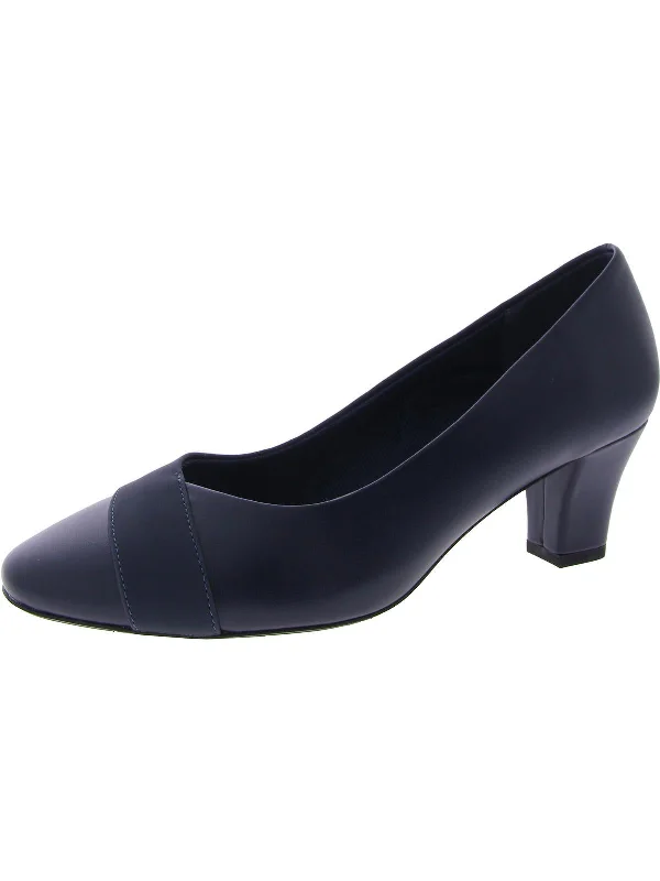 Arya Womens Faux Leather Slip-On Pumps---Comfortable Leather Pumps for Office and Everyday Wear