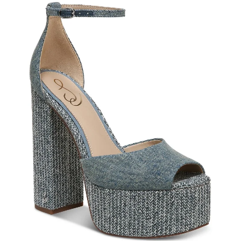 Trendy Chunky Heel Pumps for Casual Wear--Sam Edelman Womens Kori Cushioned Footbed Buckle Platform Heels