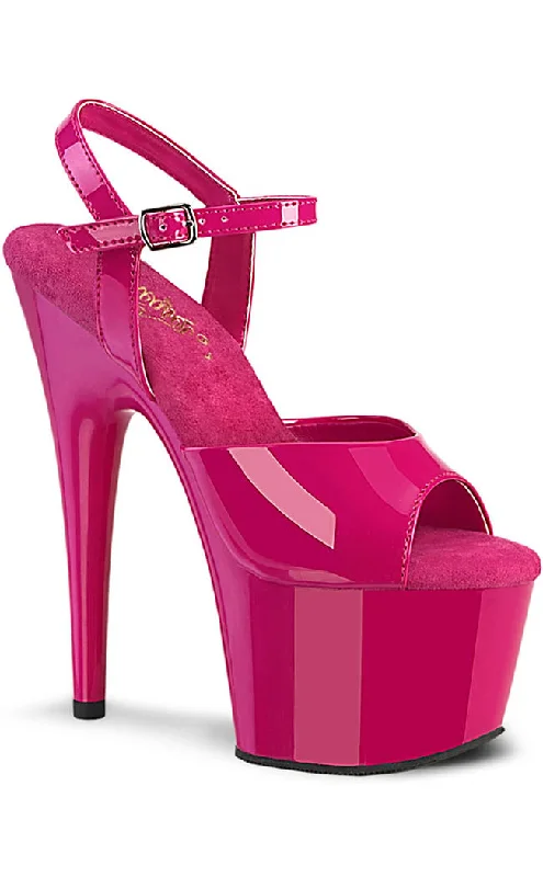 Sleek and Shiny Patent Pump Heels for a Polished Look--ADORE-709 Hot Pink Patent Heels