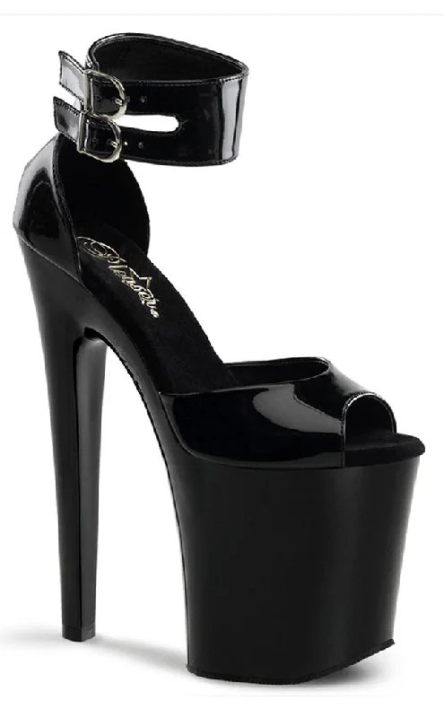 Sleek and Shiny Patent Pump Heels for a Polished Look--XTREME-875 Black Patent Platform Heels