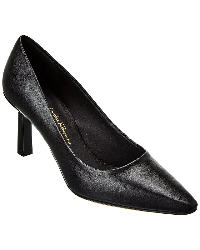 Ferragamo Justina Leather Pump---Comfortable Leather Pumps for Office and Everyday Wear