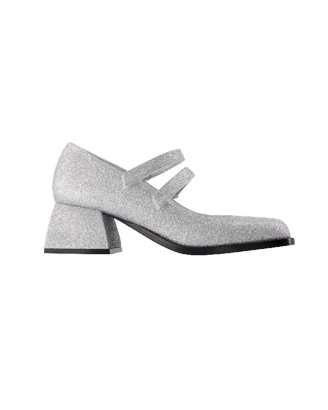 Bulla Bacara Pumps - Nodaleto - Silver Glitter - Leather---Trendy Glitter Heels for a Glamorous Look