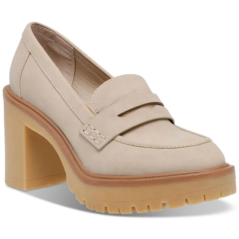 Trendy Chunky Heel Pumps for Casual Wear--Dolce Vita Womens JAY JAY Leather Loafer Heels