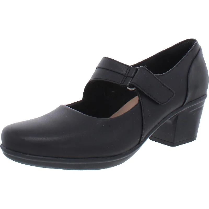 Trendy Chunky Heel Pumps for Casual Wear--Clarks Women's Emslie Lulin Leather Ortholite Block Heel Mary Jane Pump