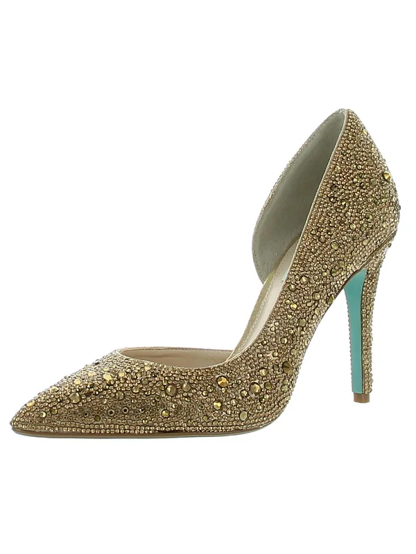 Affordable Rhinestone Pumps for a Dazzling Look---Hazil Womens Rhinestone Embellished D'Orsay Heels