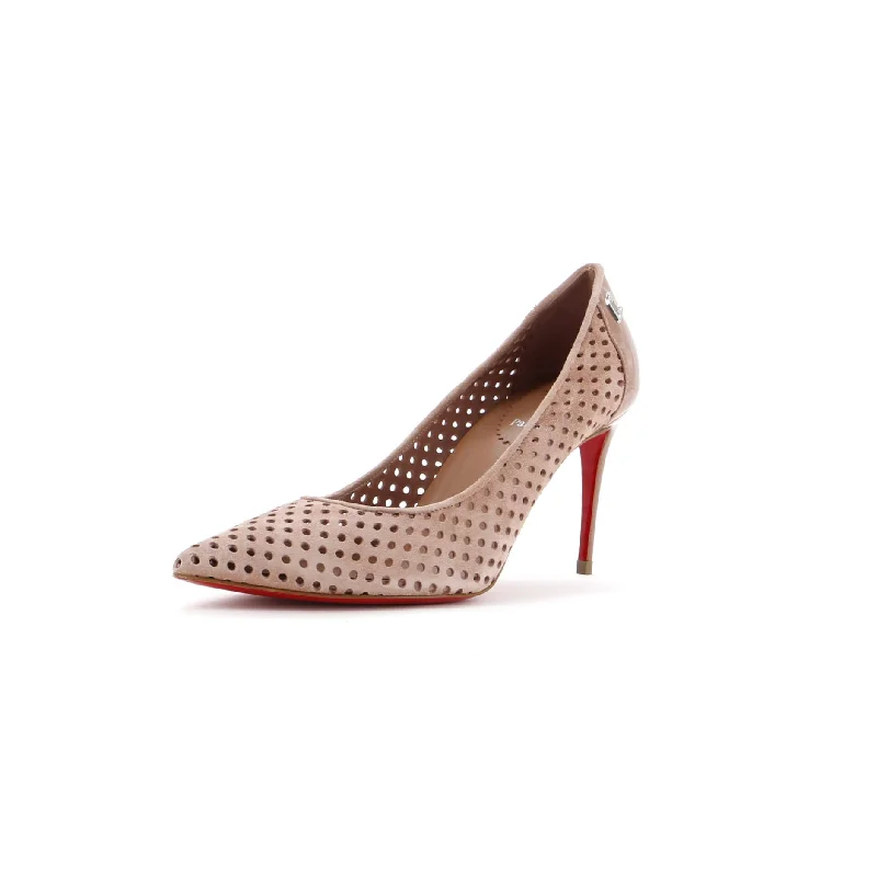 Sleek and Shiny Patent Pump Heels for a Polished Look--Women's Perfokate Pumps Perforated Suede and Patent 85