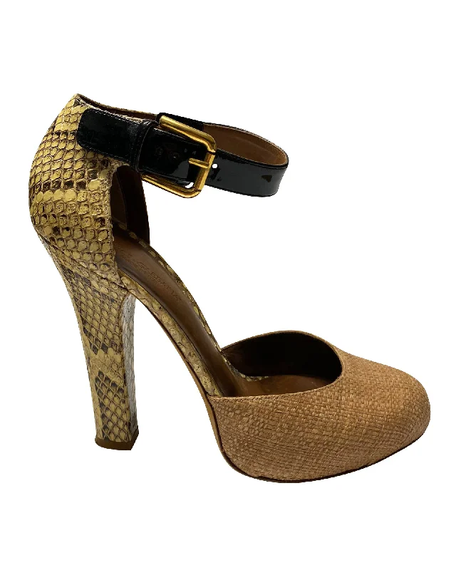 Trendy D'Orsay Pumps for Fashion-Forward Women---Dolce & Gabbana Animal Print D'Orsay Pumps in Beige Leather