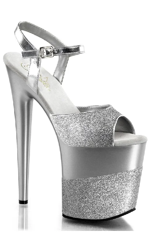 Stylish Platform Heels for Extra Height--FLAMINGO-809-2G Silver Gllitter Platform Heels