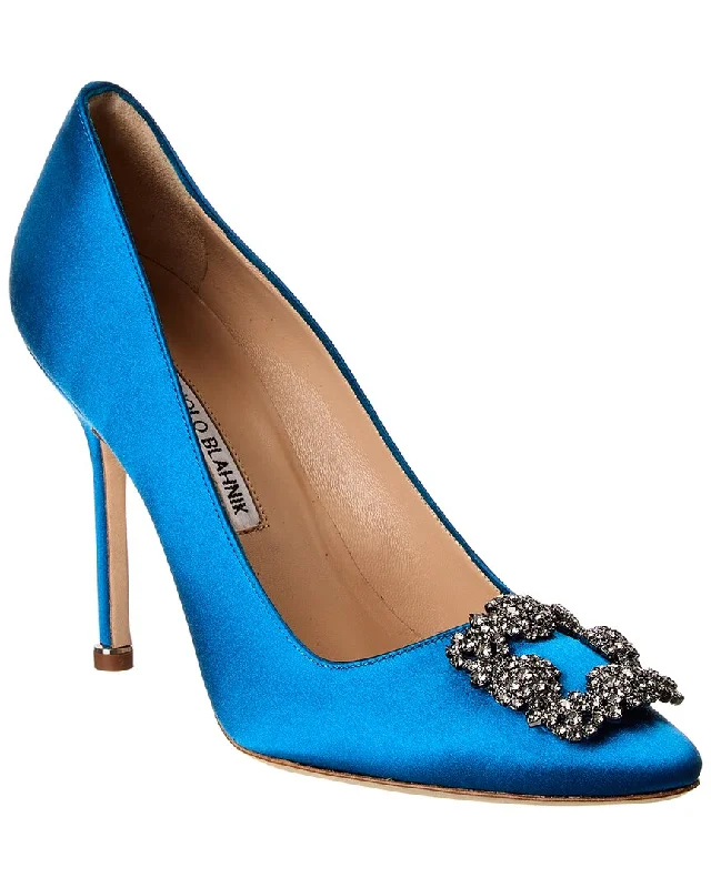 Manolo Blahnik Hangisi 105 Satin PumpAffordable Satin Heels with a Luxe Touch