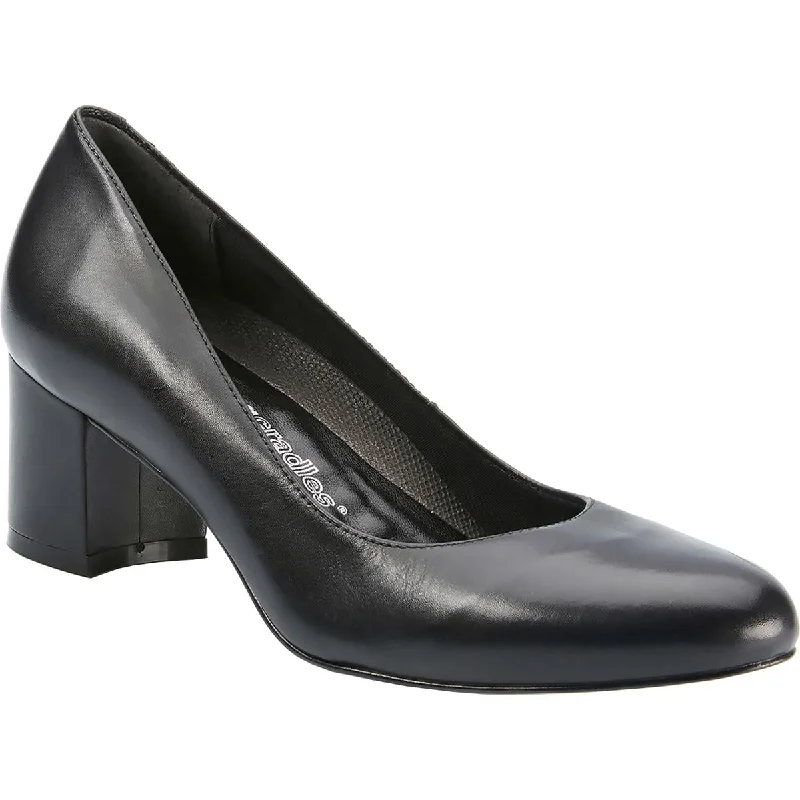 Stylish Slip-On Pumps for Quick Elegance---Walking Cradles Womens Jessica Leather Slip On Block Heels