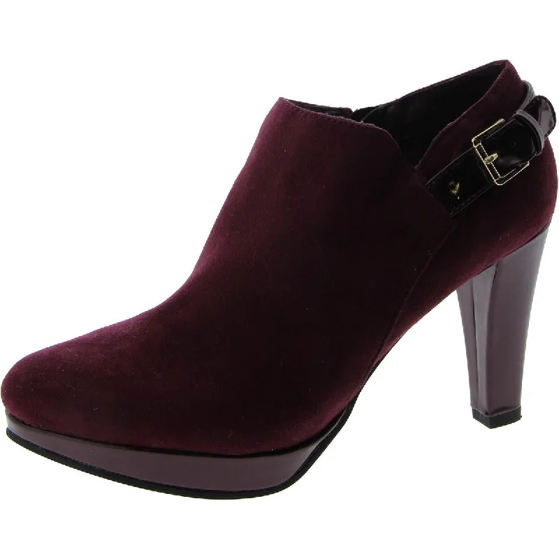 Affordable Suede Ankle Pumps for All-Day Wear--East 5th Womens Esme Faux Suede Buckle Mules