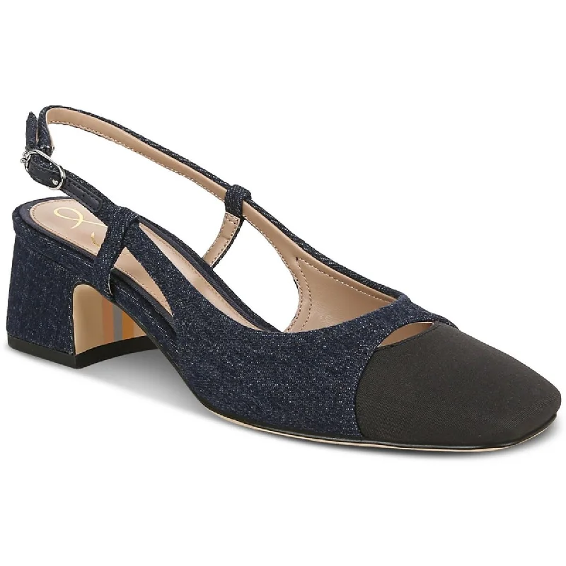 Sam Edelman Womens Tarra Cut-Out Square Toe Slingback Heels---Durable Square Toe Block Heels for Everyday Use