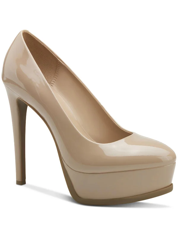 Affordable Suede Ankle Pumps for All-Day Wear--Stasia Womens Faux Suede Almond Toe Platform Heels