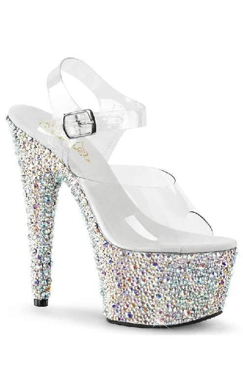 Affordable Rhinestone Pumps for a Dazzling Look---BEJEWELED-708MS Clear Rhinestone Heels