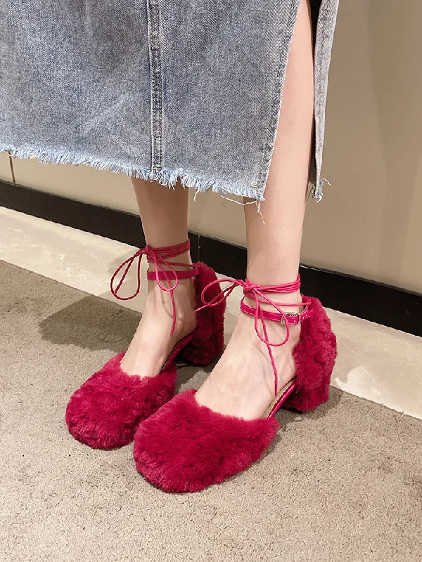 Trendy Chunky Heel Pumps for Casual Wear--Clara Plush High Heels