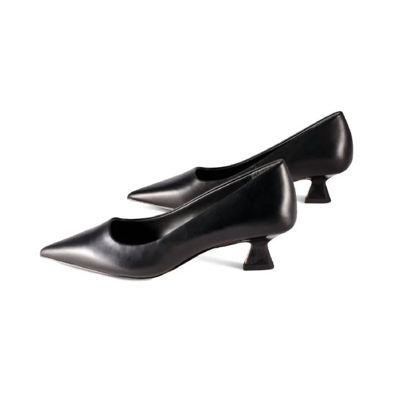 Diva Leather Pumps In Black---Comfortable Leather Pumps for Office and Everyday Wear