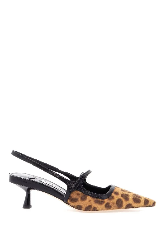 Stiletto Heel Pumps with Perfect Fit--Jimmy Choo Leopard Print Leather Pumps With 45Mm Heel And Pointed Toe-Fashionable & Classic