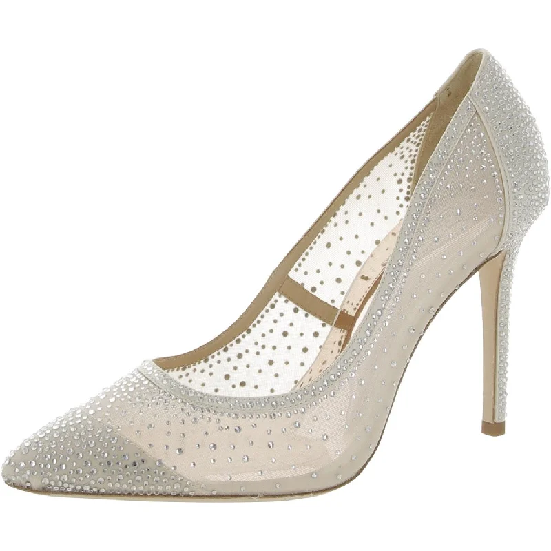 Stiletto Heel Pumps with Perfect Fit--Badgley Mischka Womens Weslee Satin Pointed Toe Pumps-Fashionable & Classic