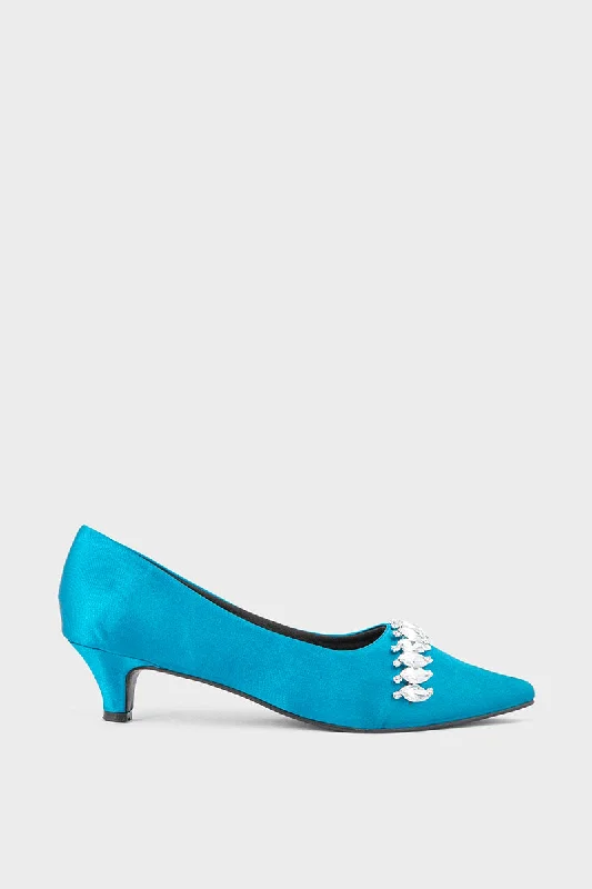 Versatile Heeled Sandals for Any Occasion---Party Wear Court Shoes IP5009-Teal Green