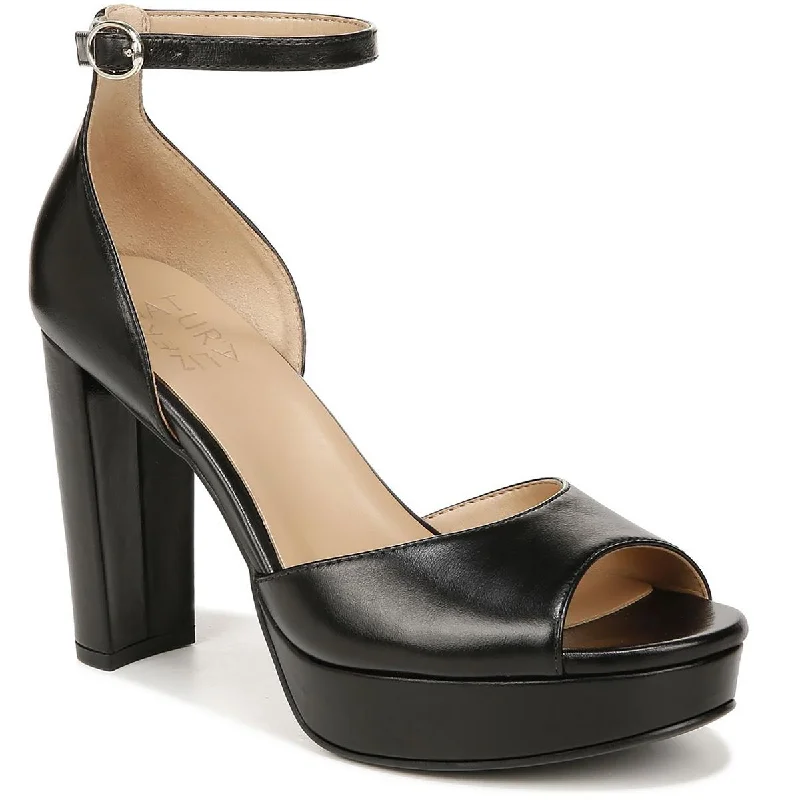 Stylish Open Toe Heels for Summer--Melina Womens Leather Open Toe Pumps