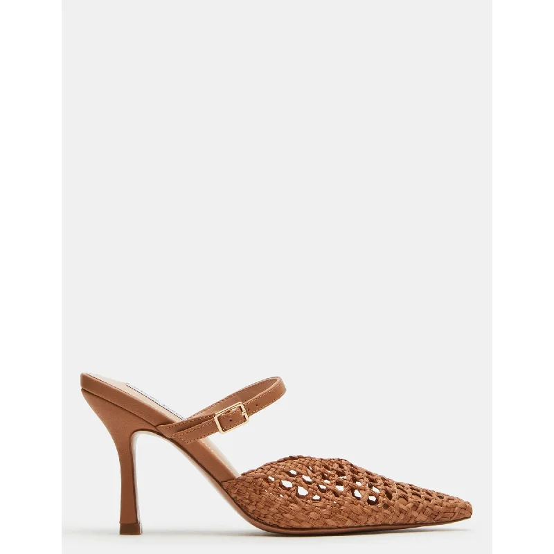 Versatile Heeled Sandals for Any Occasion---Brecki Woven Tan