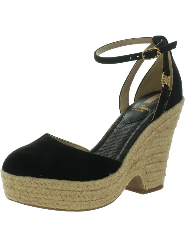 Stylish Ankle Strap Heels for Women--Nati Womens Suede Ankle Strap Espadrille Heels