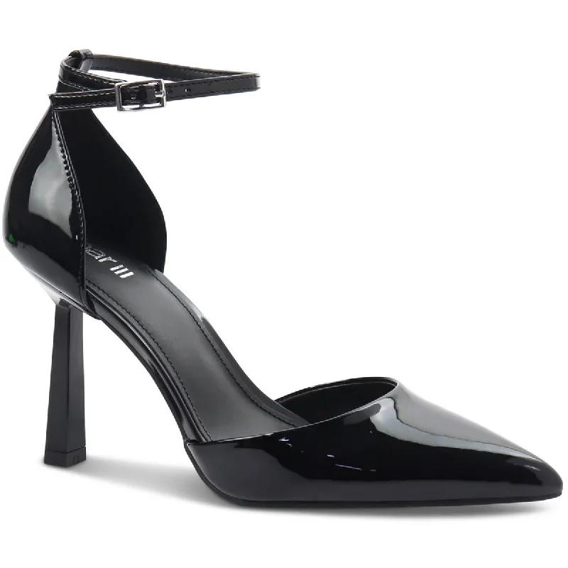 Sleek and Shiny Patent Pump Heels for a Polished Look--Bar III Womens Idaa Patent Pointed Toe Ankle Strap