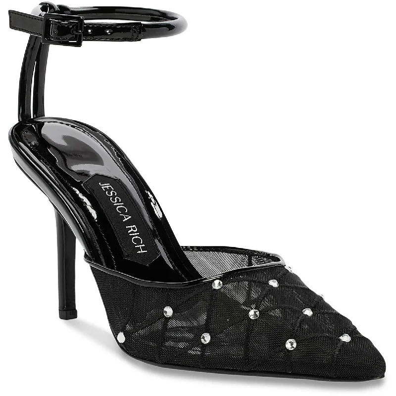 Stiletto Heel Pumps with Perfect Fit--Jessica Rich Womens AMORA Mesh Pointed toe Slingback Heels-Fashionable & Classic