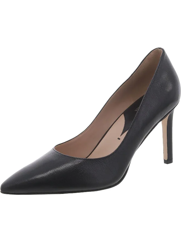 Adele Womens Faux Leather Slip-On Pumps---Comfortable Leather Pumps for Office and Everyday Wear