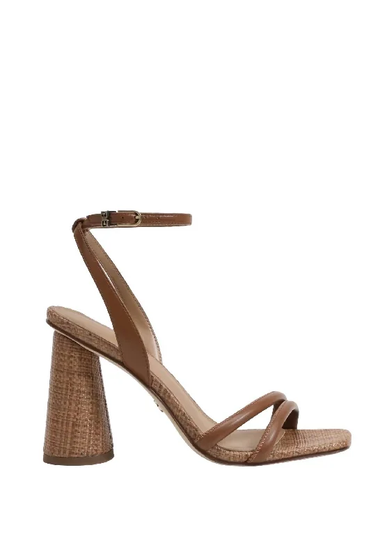 Trendy Chunky Heel Pumps for Casual Wear--Women's Kia Block Heel In Rich Cognac