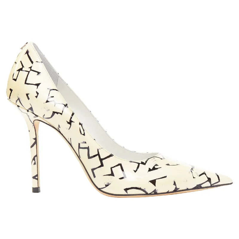 Jimmy Choo Poggy graphics pearl leather pumps---Comfortable Leather Pumps for Office and Everyday Wear