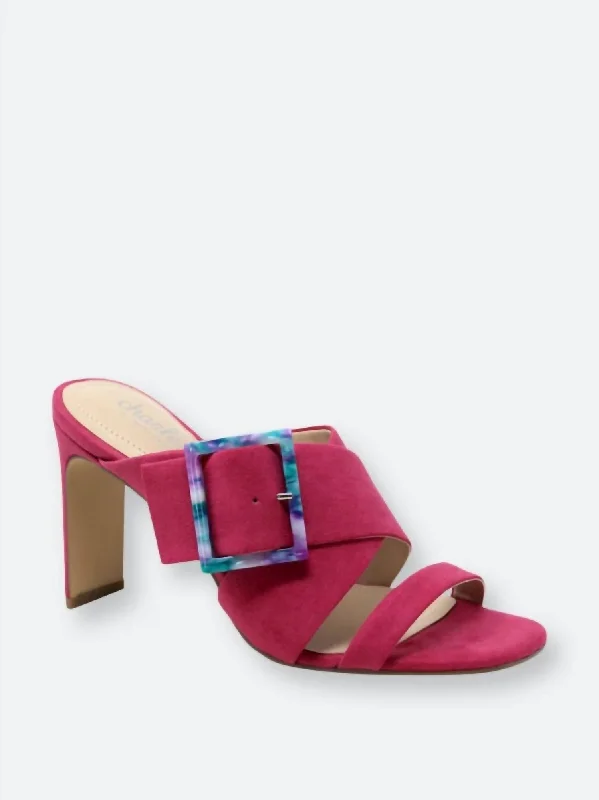 Trendy Chunky Heel Pumps for Casual Wear--Gleam Block Heel In Magenta