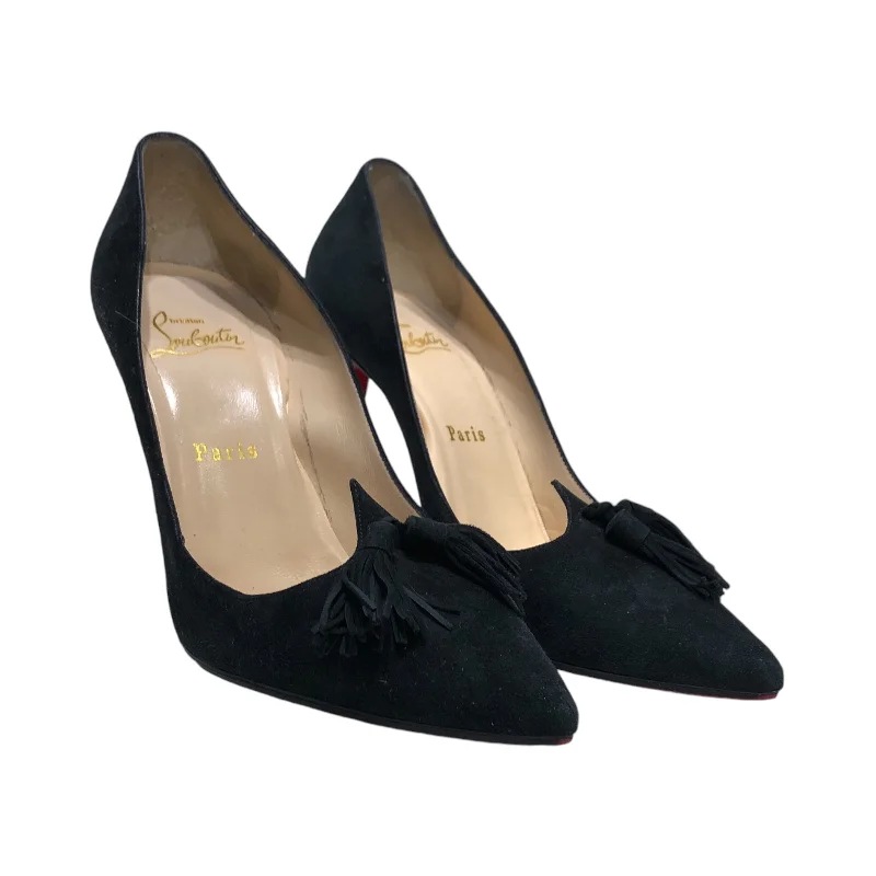 Affordable Suede Ankle Pumps for All-Day Wear--Christian Louboutin/Heels/EU 38/Suede/BLK/GWALIOR SALENO