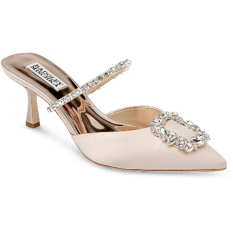 Badgley Mischka Womens Flutter Satin Embellished PumpsAffordable Satin Heels with a Luxe Touch