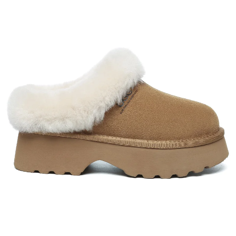 Stylish Platform Heels for Extra Height--UGG Heel Platform Slippers