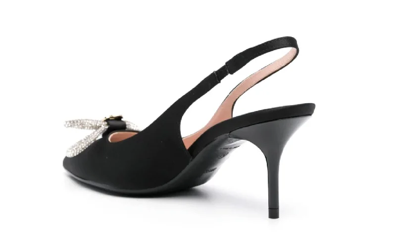 Love Moschino Slingback With Bow 000-Black---Charming Bow Pumps for a Cute and Stylish Look