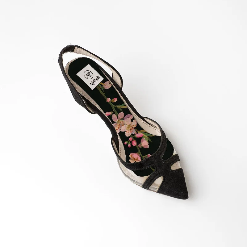 Botanical Print Series: Almond Flower---Fashionable Kitten Heels for Date Night