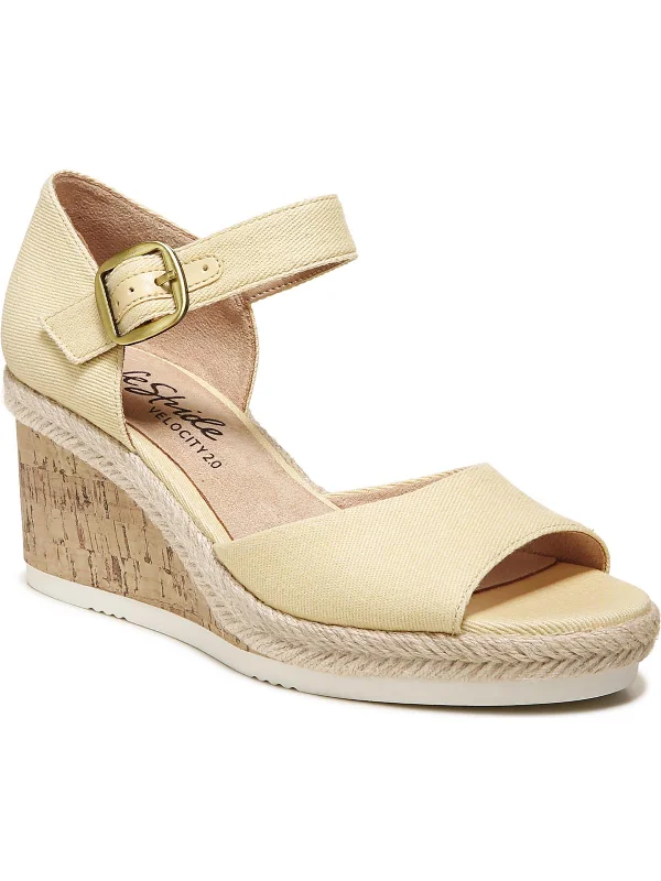 Versatile Heeled Sandals for Any Occasion---Go For It Womens Buckle Canvas Wedge Heels