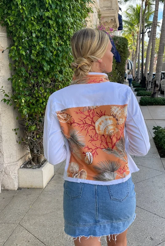 How to layer a denim jacket for style -The White Denim Jacket / Sunset Shells