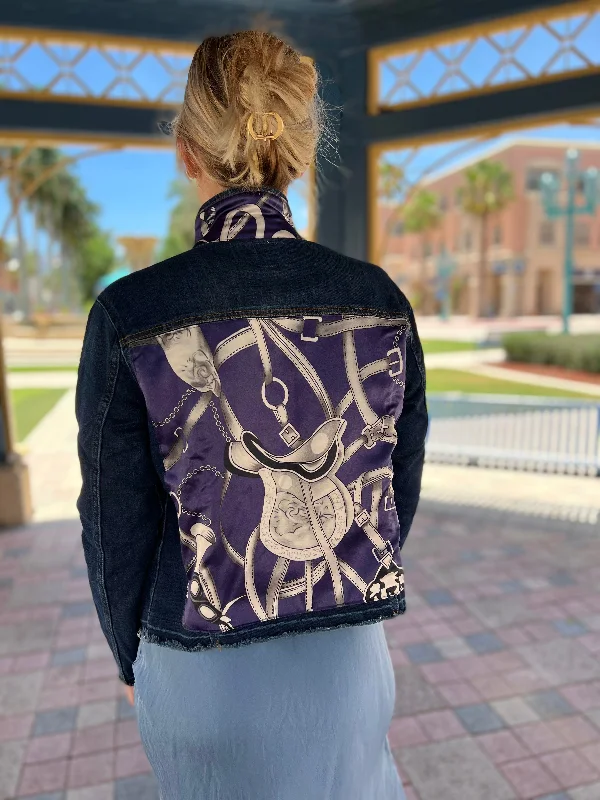 Denim coats for formal events -The Dark Denim Jacket / Silver Equestrian
