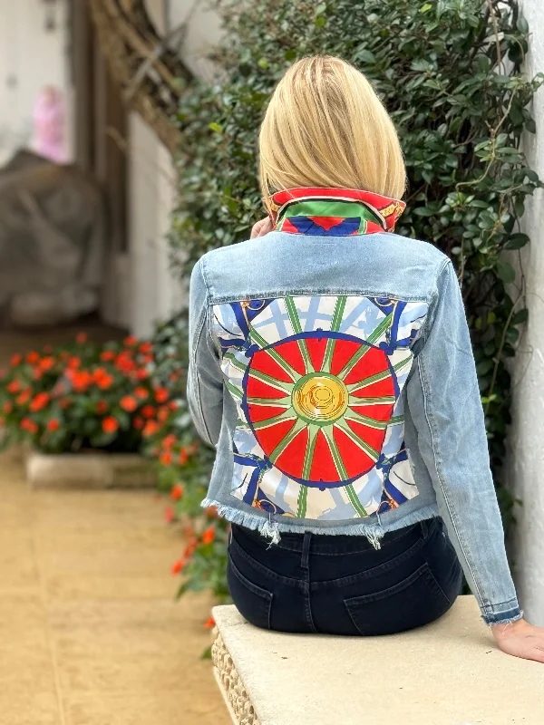 Denim jackets for petite women -The Light Denim Jacket / Love Red