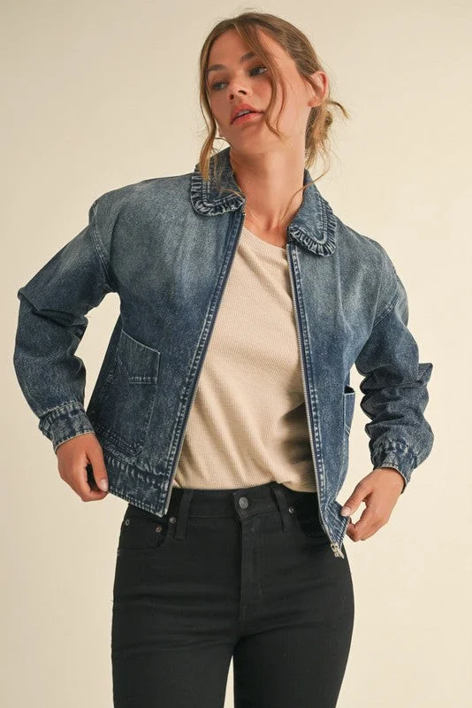 How to style a denim jacket with dresses -Here I Go Denim Jacket