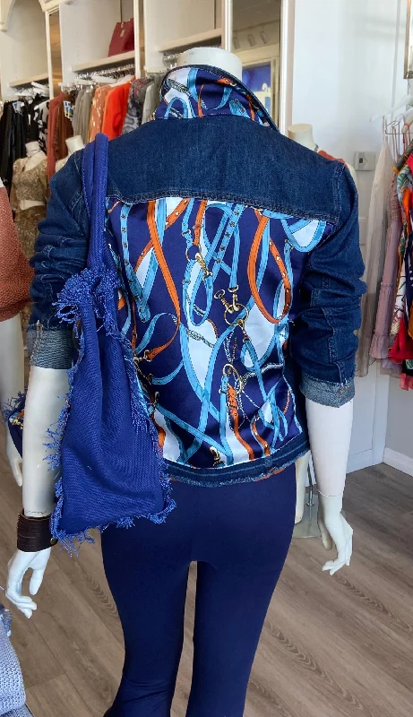 Denim coats for special occasions -The Dark Denim Jacket / Navy Straps