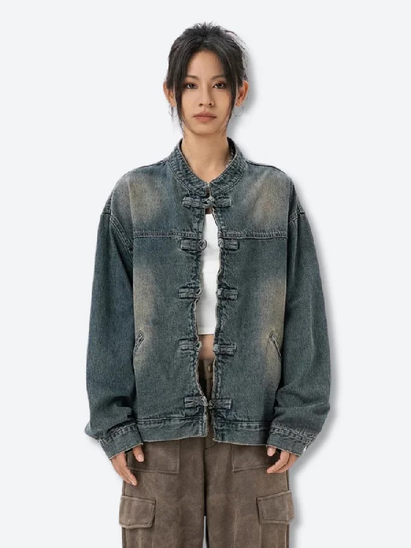 Denim coats for special occasions -Distressed Denim Jacket