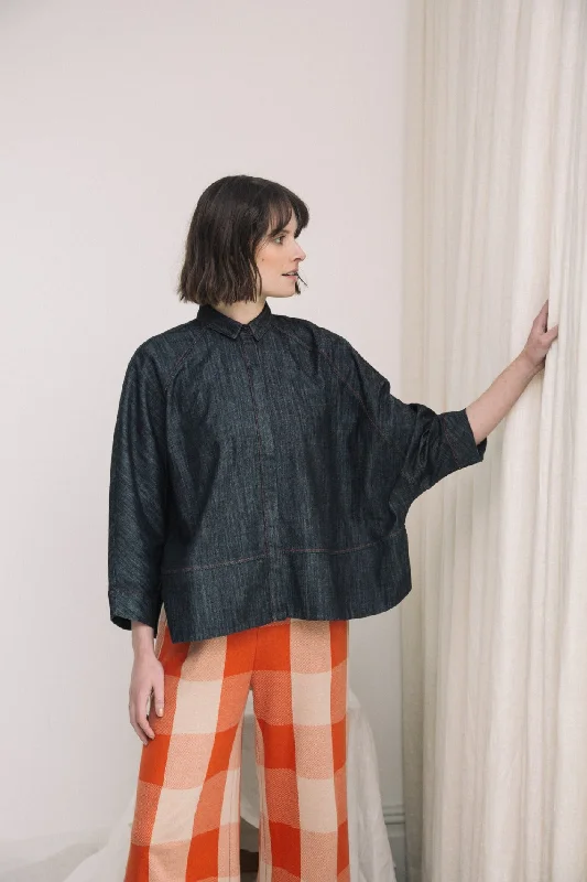 How to style denim tops for TEDx talks- -Magnolia-Leigh Organic Cotton Denim Shirt in Black