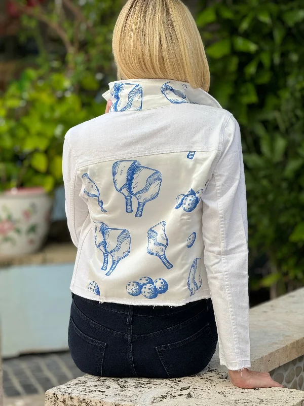 Women's denim jackets with vintage designs -The White Denim Jacket / Time to Pickle